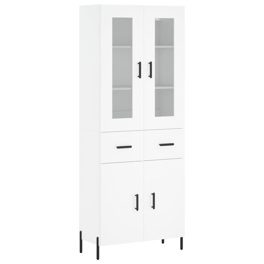 Hoge Kast 69,5X34X180 Cm Bewerkt Hout Wit