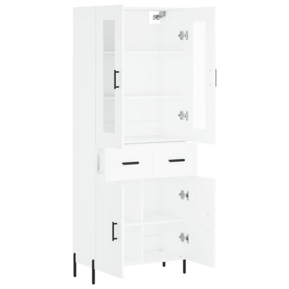 Hoge Kast 69,5X34X180 Cm Bewerkt Hout Wit