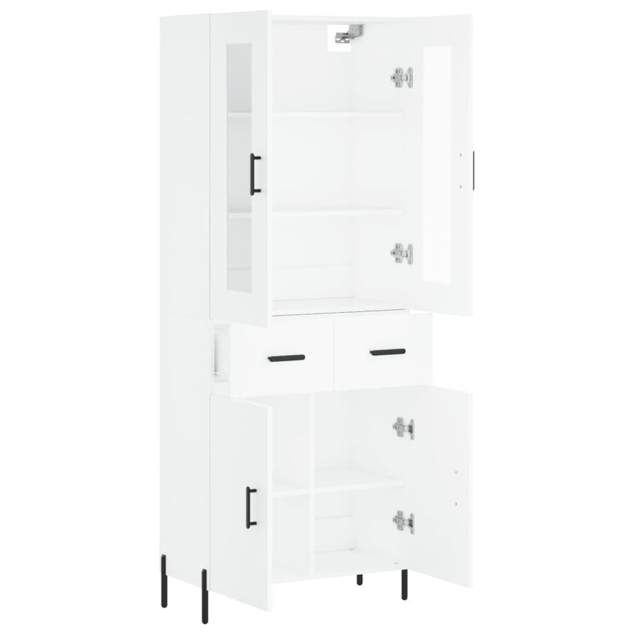 Hoge Kast 69,5X34X180 Cm Bewerkt Hout Wit