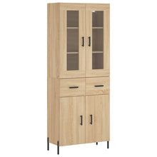 Hoge Kast 69,5X34X180 Cm Bewerkt Hout Kleurig Sonoma eiken
