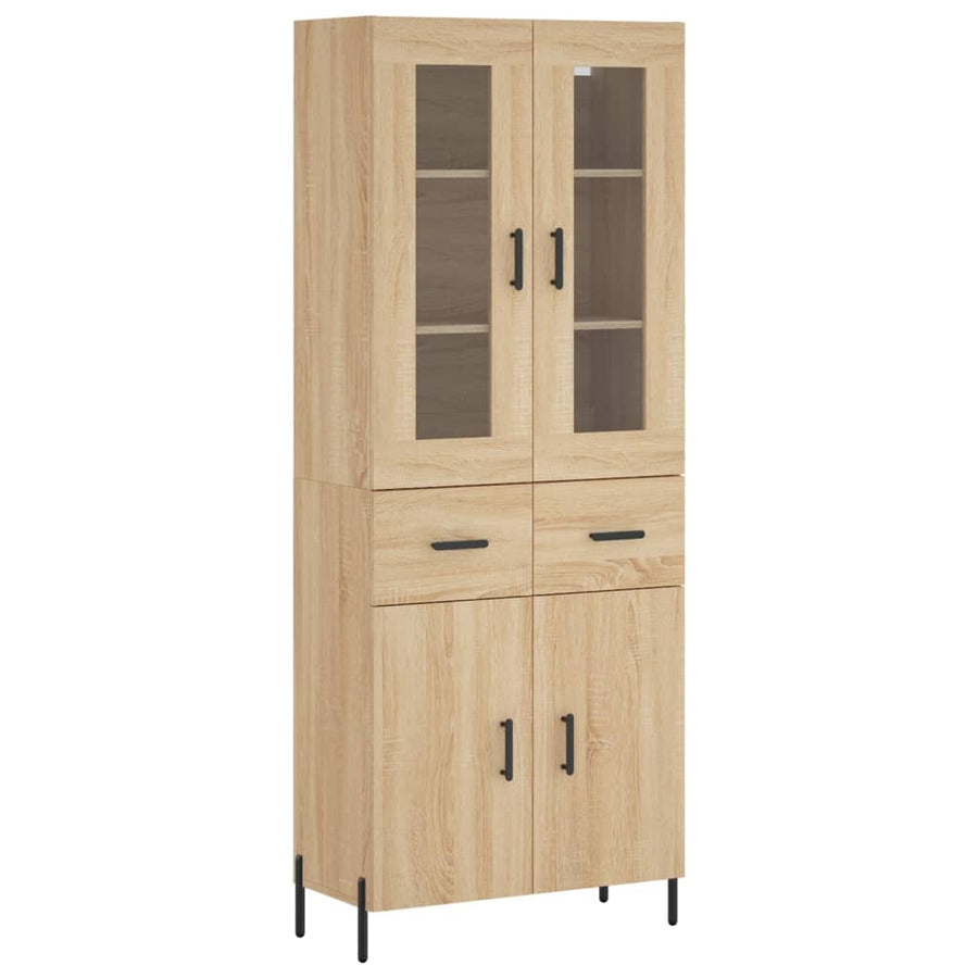 Hoge Kast 69,5X34X180 Cm Bewerkt Hout Kleurig Sonoma eiken