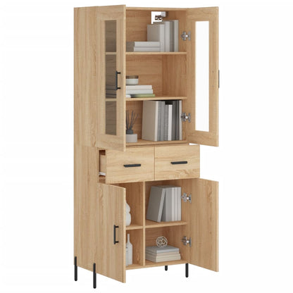 Hoge Kast 69,5X34X180 Cm Bewerkt Hout Kleurig Sonoma eiken