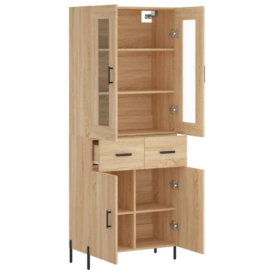 Hoge Kast 69,5X34X180 Cm Bewerkt Hout Kleurig Sonoma eiken