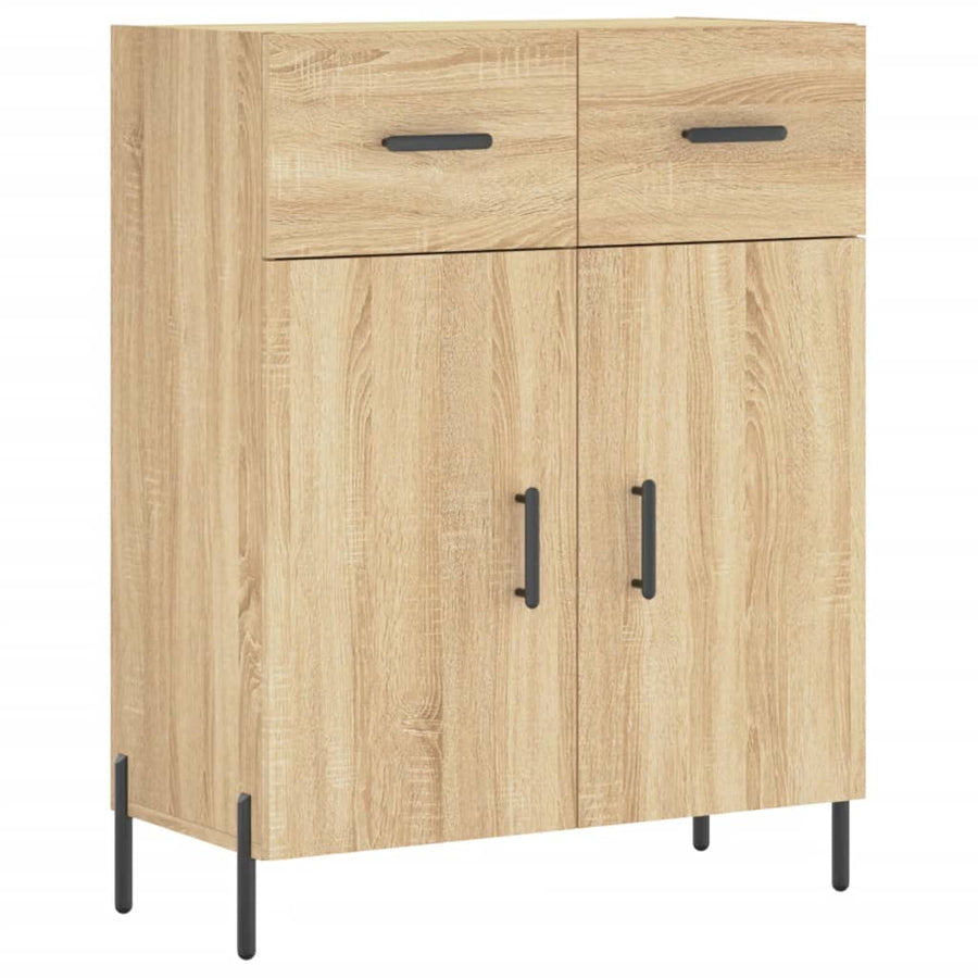 Hoge Kast 69,5X34X180 Cm Bewerkt Hout Kleurig Sonoma eiken