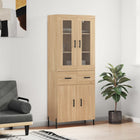 Hoge kast 69,5x34x180 cm bewerkt hout sonoma eiken