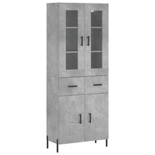 Hoge Kast 69,5X34X180 Cm Bewerkt Hout Betongrijs
