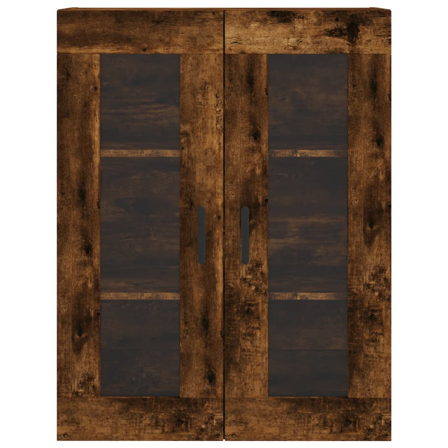 Hoge Kast 69,5X34X180 Cm Bewerkt Hout Kleurig Gerookt eiken