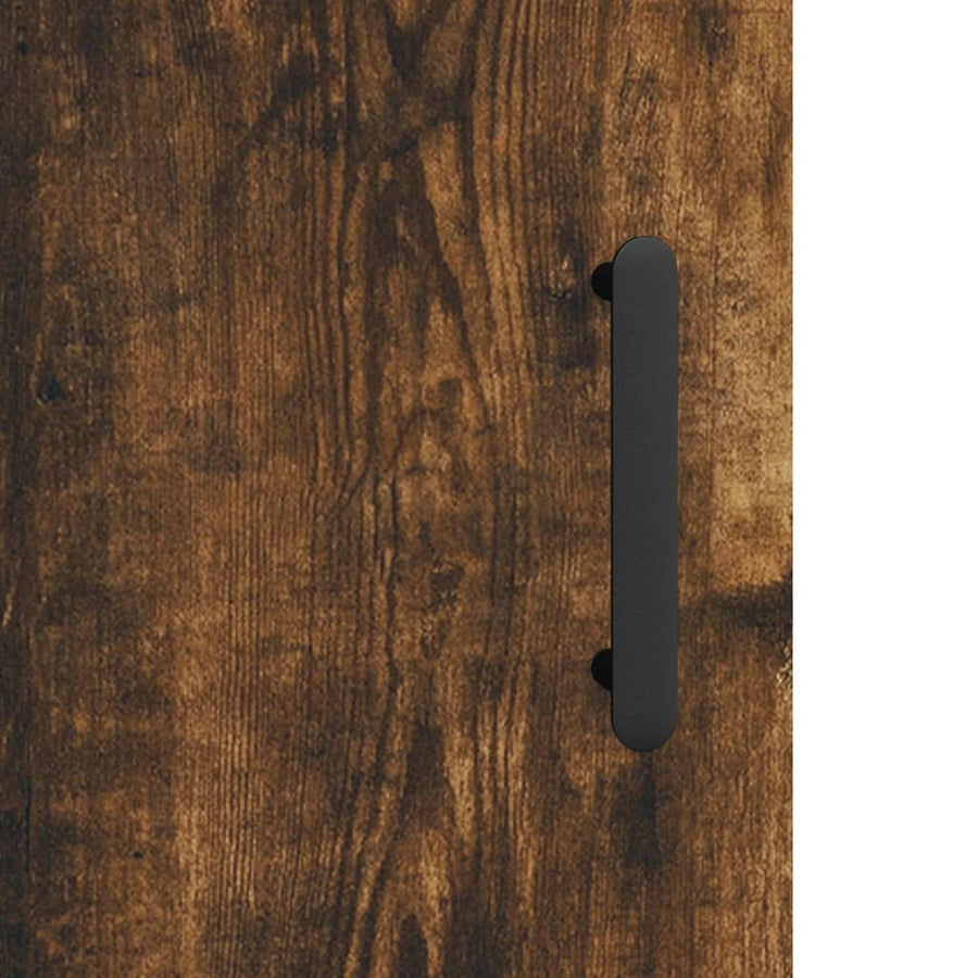 Hoge Kast 69,5X34X180 Cm Bewerkt Hout Kleurig Gerookt eiken