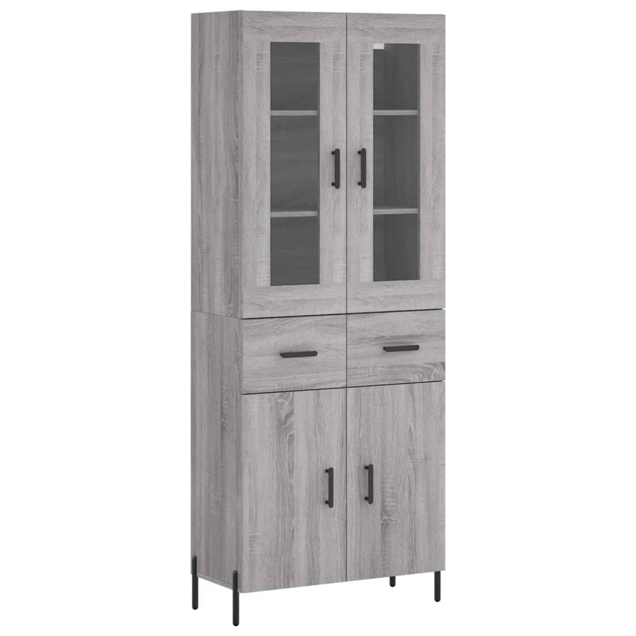 Hoge Kast 69,5X34X180 Cm Bewerkt Hout Grijs Sonoma Eikenkleurig
