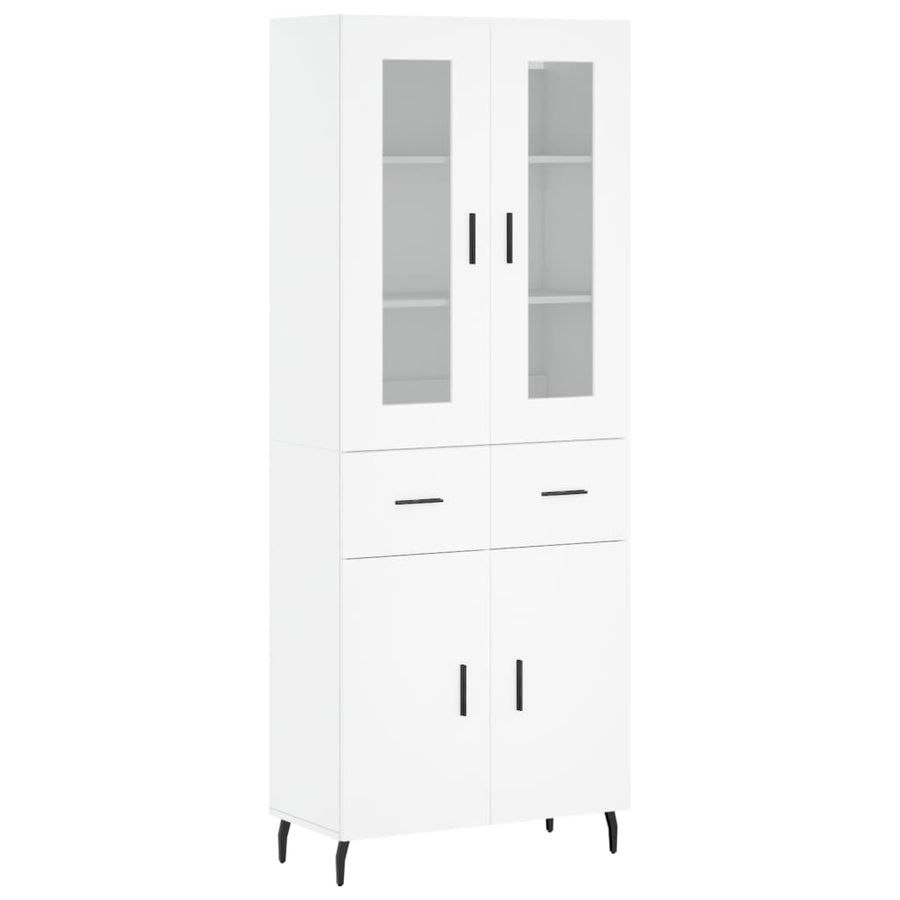 Hoge Kast 69,5X34X180 Cm Bewerkt Hout Wit