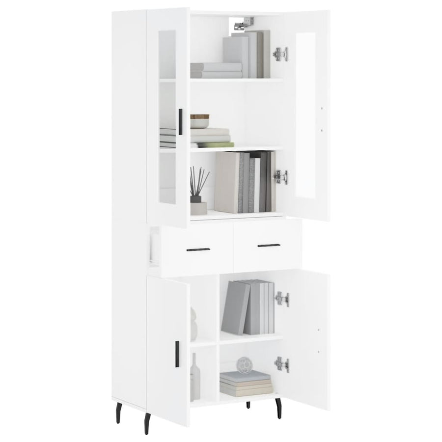 Hoge Kast 69,5X34X180 Cm Bewerkt Hout Wit