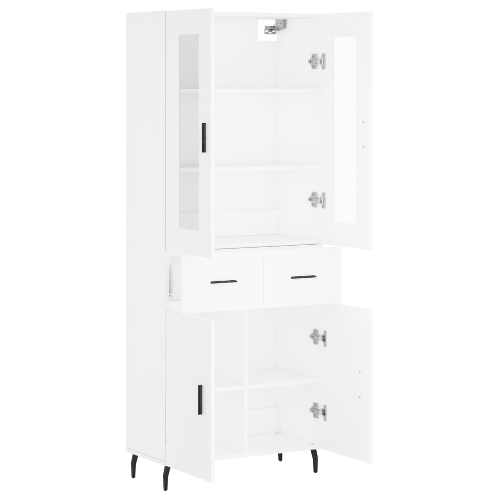 Hoge Kast 69,5X34X180 Cm Bewerkt Hout Wit