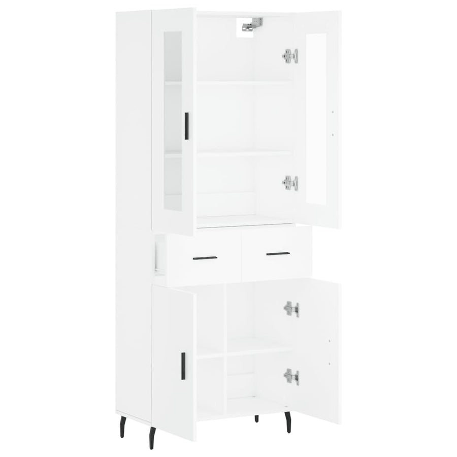 Hoge Kast 69,5X34X180 Cm Bewerkt Hout Wit