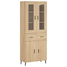 Hoge Kast 69,5X34X180 Cm Bewerkt Hout Kleurig Sonoma eiken