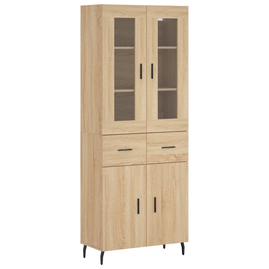 Hoge Kast 69,5X34X180 Cm Bewerkt Hout Kleurig Sonoma eiken