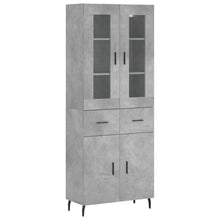 Hoge kast 69,5x34x180 cm bewerkt hout betongrijs