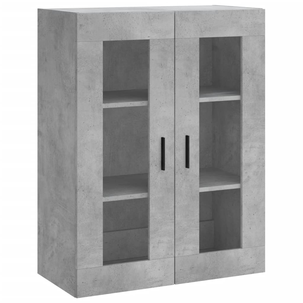 Hoge kast 69,5x34x180 cm bewerkt hout betongrijs
