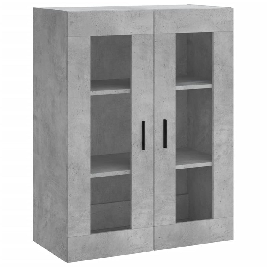 Hoge kast 69,5x34x180 cm bewerkt hout betongrijs