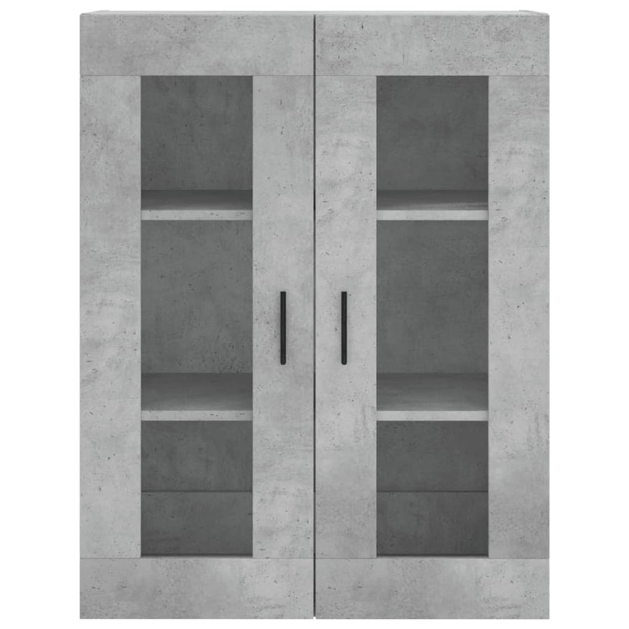 Hoge kast 69,5x34x180 cm bewerkt hout betongrijs