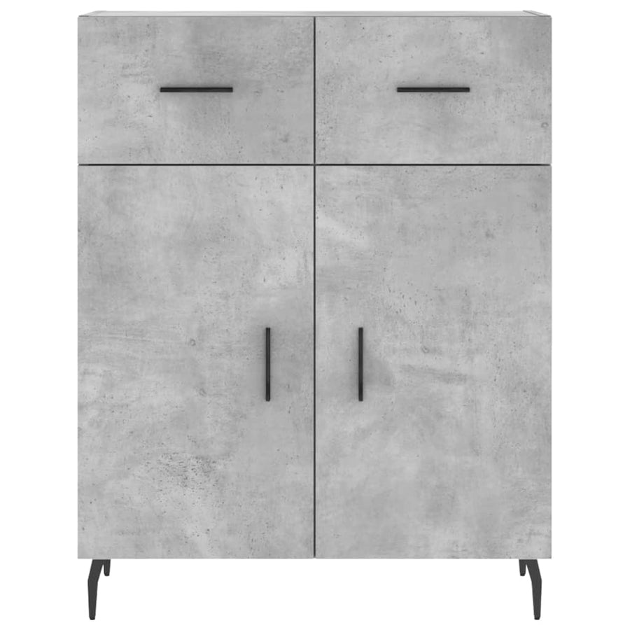 Hoge kast 69,5x34x180 cm bewerkt hout betongrijs