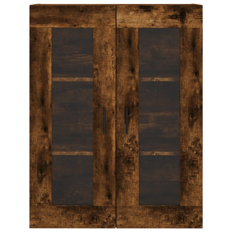 Hoge Kast 69,5X34X180 Cm Bewerkt Hout Kleurig Gerookt eiken
