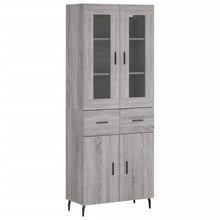 Hoge Kast 69,5X34X180 Cm Bewerkt Hout Eikenkleurig Grijs sonoma