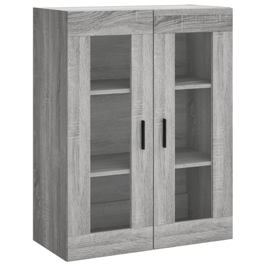 Hoge Kast 69,5X34X180 Cm Bewerkt Hout Eikenkleurig Grijs sonoma
