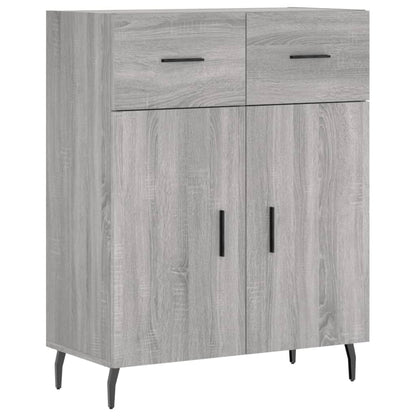 Hoge Kast 69,5X34X180 Cm Bewerkt Hout Eikenkleurig Grijs sonoma
