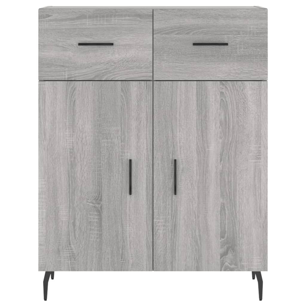 Hoge Kast 69,5X34X180 Cm Bewerkt Hout Eikenkleurig Grijs sonoma