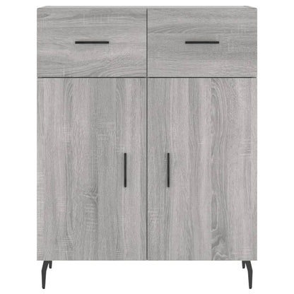 Hoge Kast 69,5X34X180 Cm Bewerkt Hout Eikenkleurig Grijs sonoma
