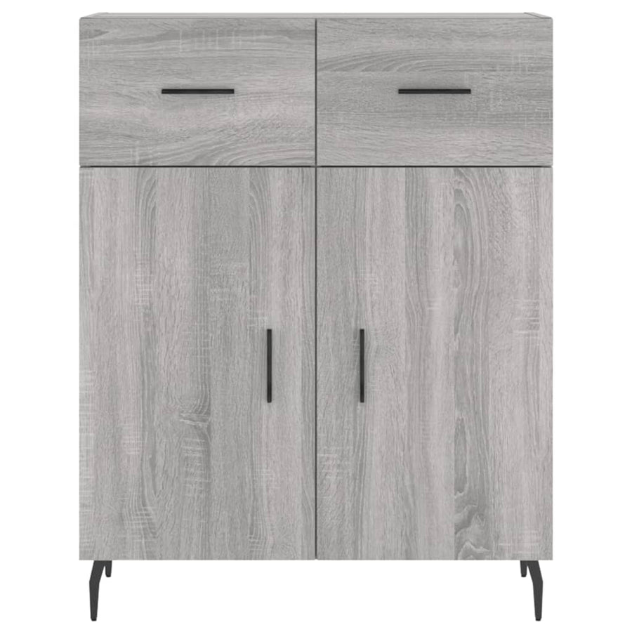 Hoge Kast 69,5X34X180 Cm Bewerkt Hout Eikenkleurig Grijs sonoma