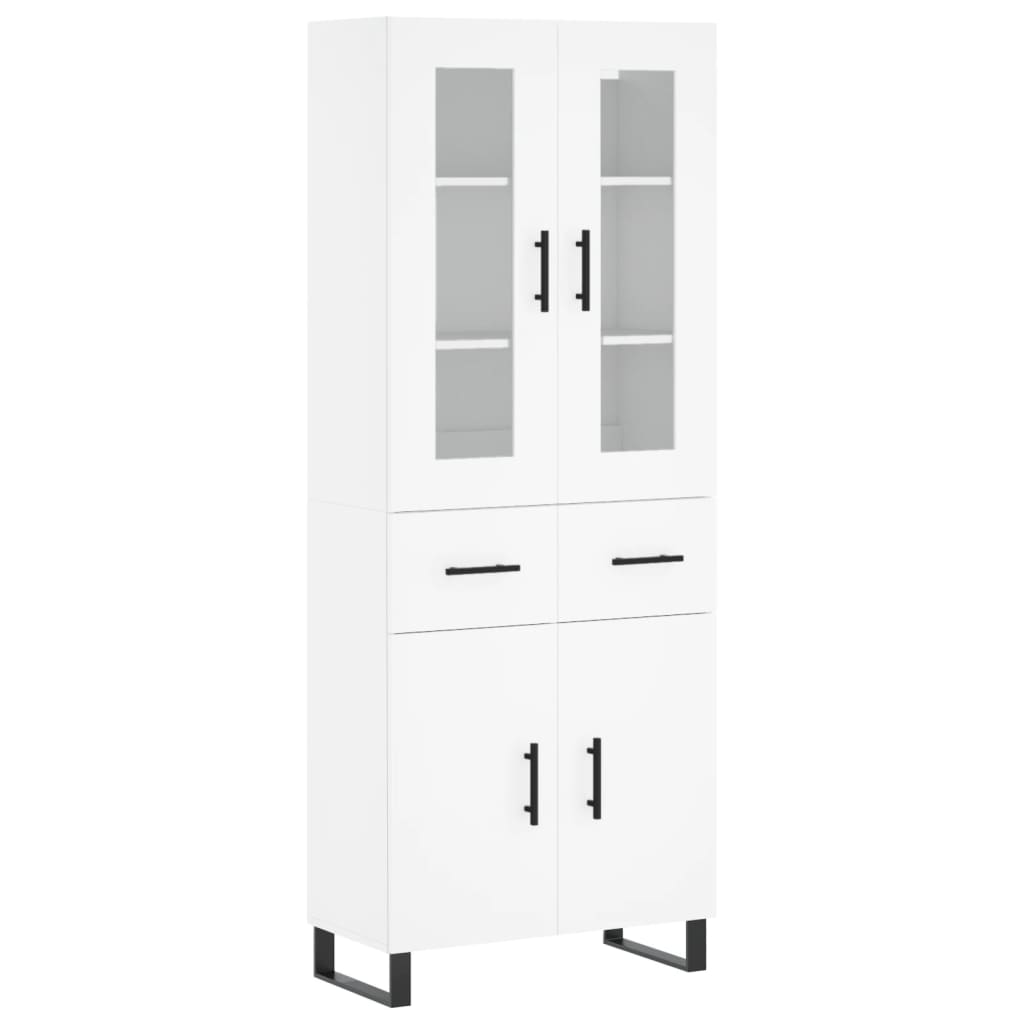 Hoge Kast 69,5X34X180 Cm Bewerkt Hout Wit