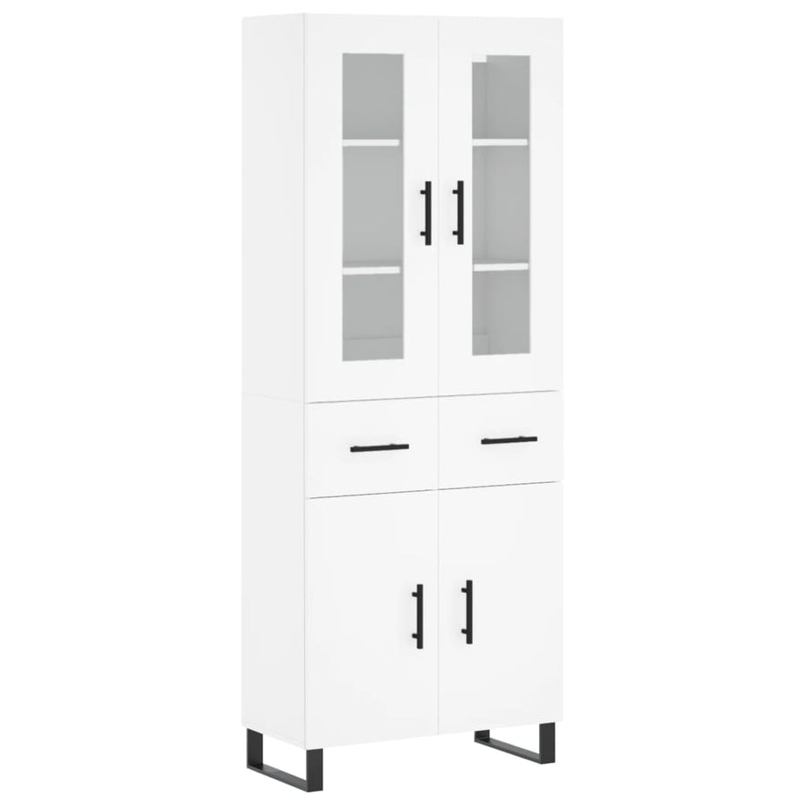 Hoge Kast 69,5X34X180 Cm Bewerkt Hout Wit