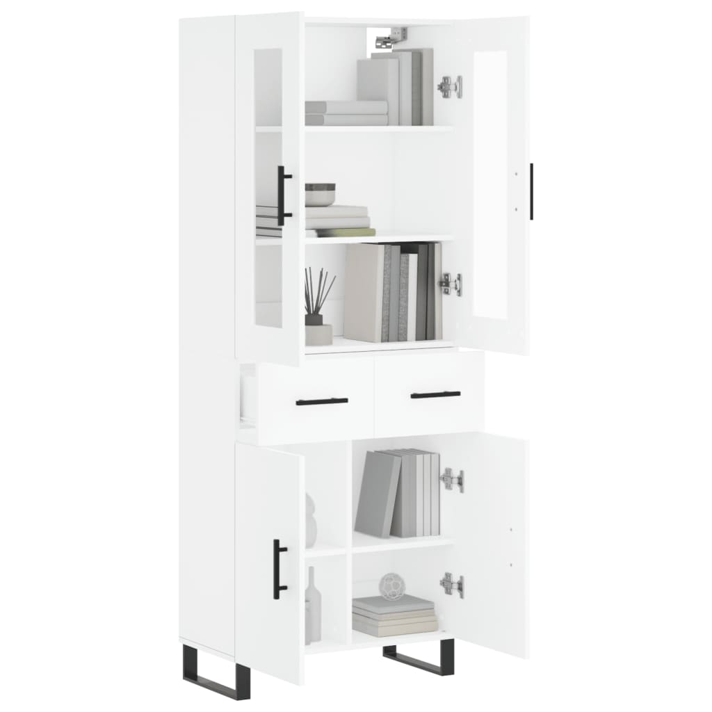 Hoge Kast 69,5X34X180 Cm Bewerkt Hout Wit