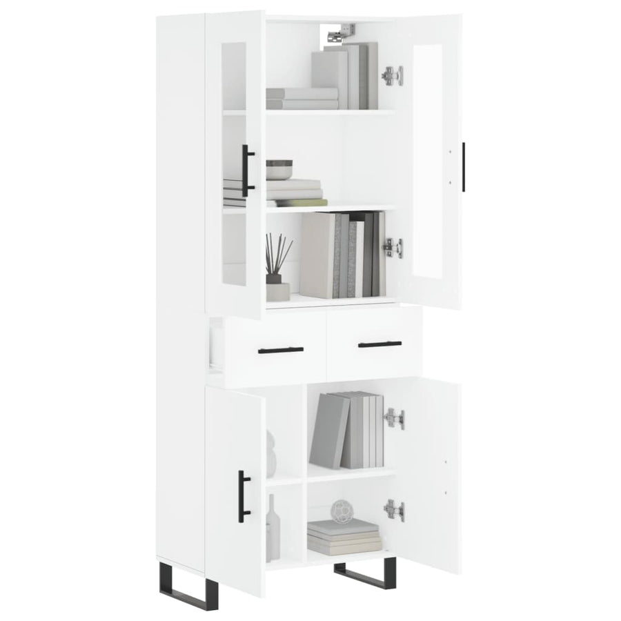 Hoge Kast 69,5X34X180 Cm Bewerkt Hout Wit