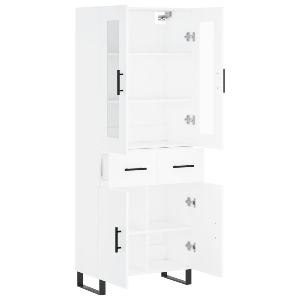 Hoge Kast 69,5X34X180 Cm Bewerkt Hout Wit