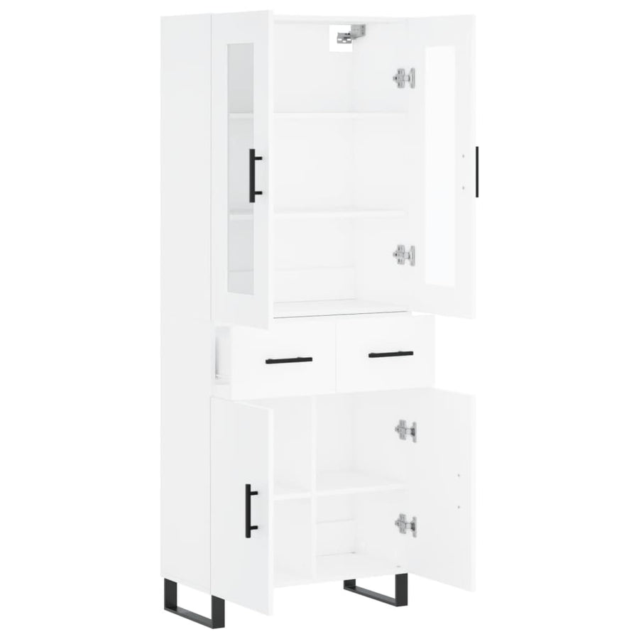 Hoge Kast 69,5X34X180 Cm Bewerkt Hout Wit