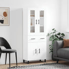 Tall cabinet 69.5x34x180 cm engineered wood white