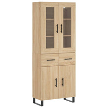 Hoge Kast 69,5X34X80 Cm Bewerkt Hout Kleurig 1 Sonoma eiken 2 deuren 2 lades
