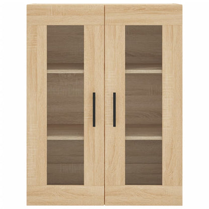 Hoge Kast 69,5X34X80 Cm Bewerkt Hout Kleurig 1 Sonoma eiken 2 deuren 2 lades