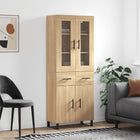 Hoge kast 69,5x34x80 cm bewerkt hout sonoma eiken