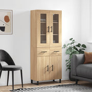 Hoge kast 69,5x34x80 cm bewerkt hout sonoma eiken