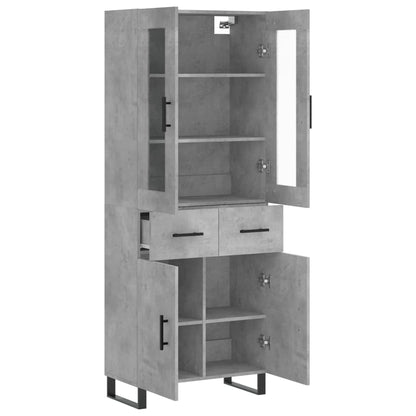Hoge Kast 69,5X34X180 Cm Bewerkt Hout Betongrijs