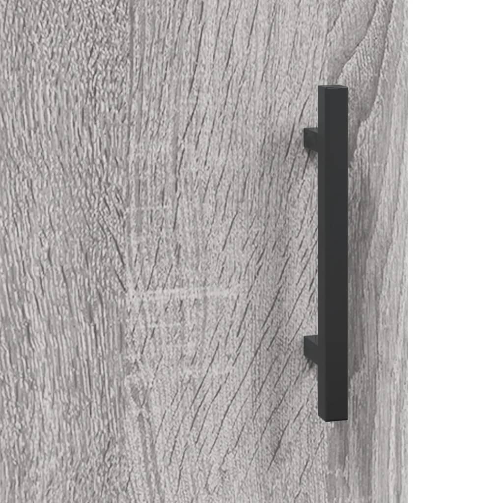 Hoge Kast 69,5X34X80 Cm Bewerkt Hout Eikenkleurig Grijs sonoma 2 deuren 2 lades