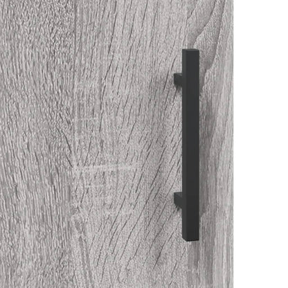 Hoge Kast 69,5X34X80 Cm Bewerkt Hout Eikenkleurig Grijs sonoma 2 deuren 2 lades