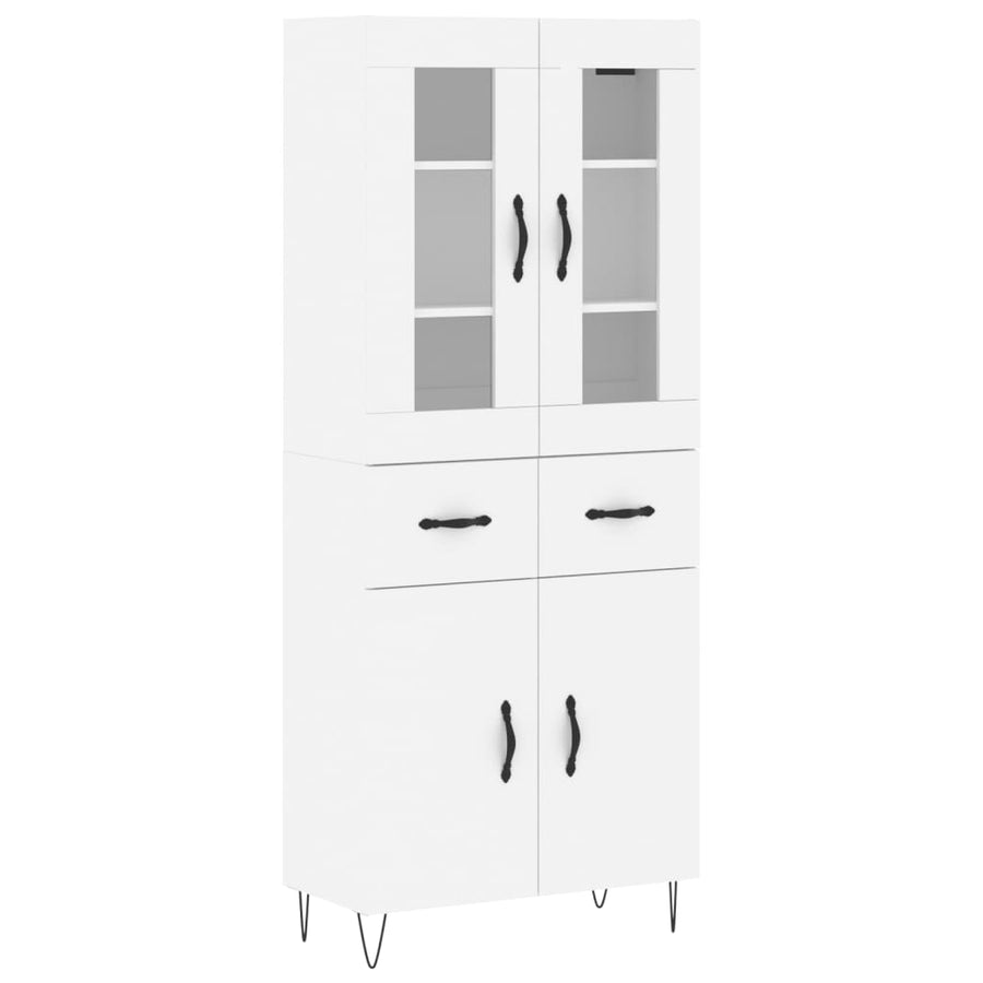 Hoge Kast 69,5X34X180 Cm Bewerkt Hout Wit