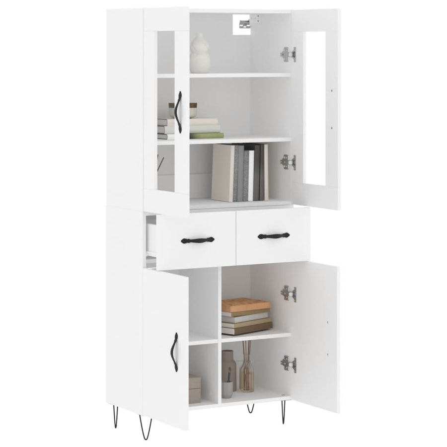 Hoge Kast 69,5X34X180 Cm Bewerkt Hout Wit