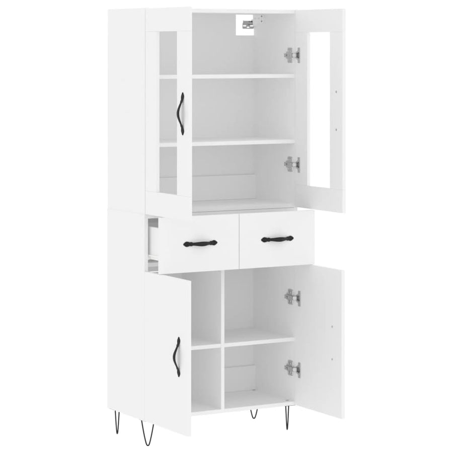 Hoge Kast 69,5X34X180 Cm Bewerkt Hout Wit