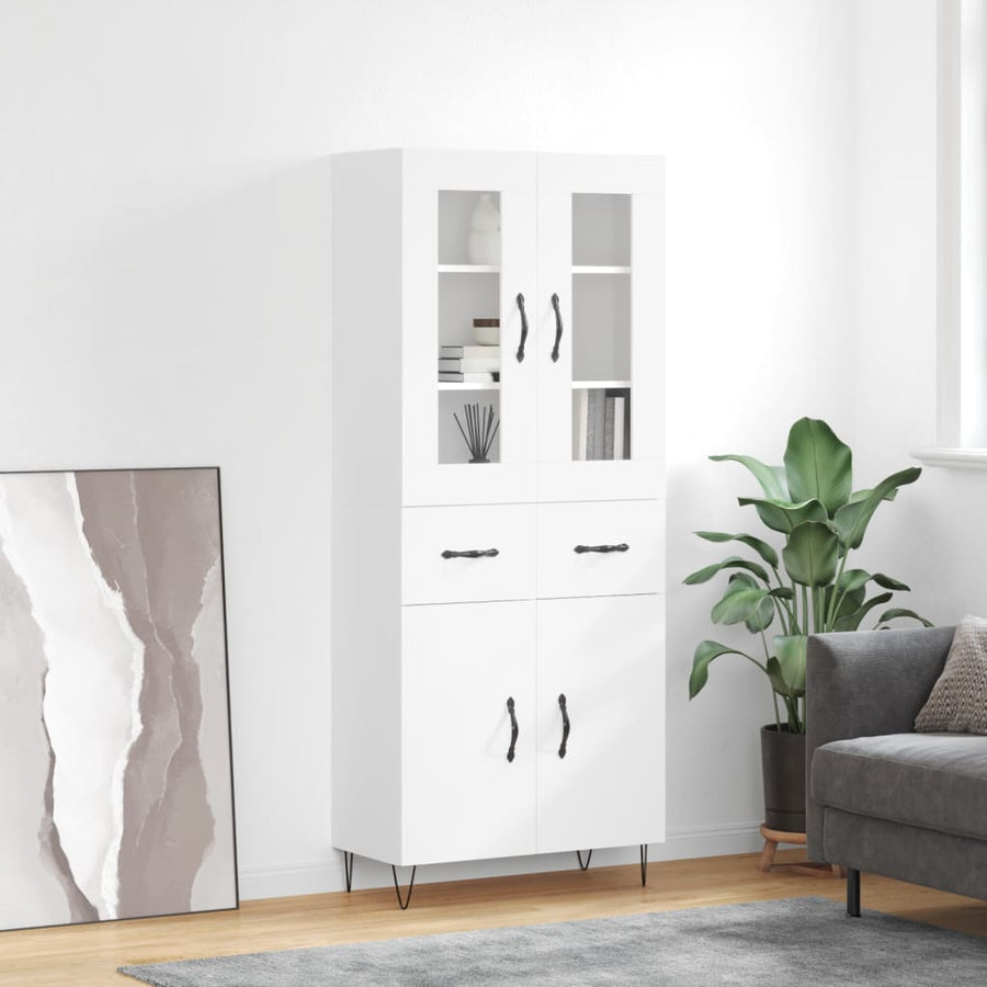 Hoge Kast 69,5X34X180 Cm Bewerkt Hout Wit