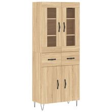 Hoge Kast 69,5X34X80 Cm Bewerkt Hout Kleurig Sonoma eiken 2 deuren 2 lades